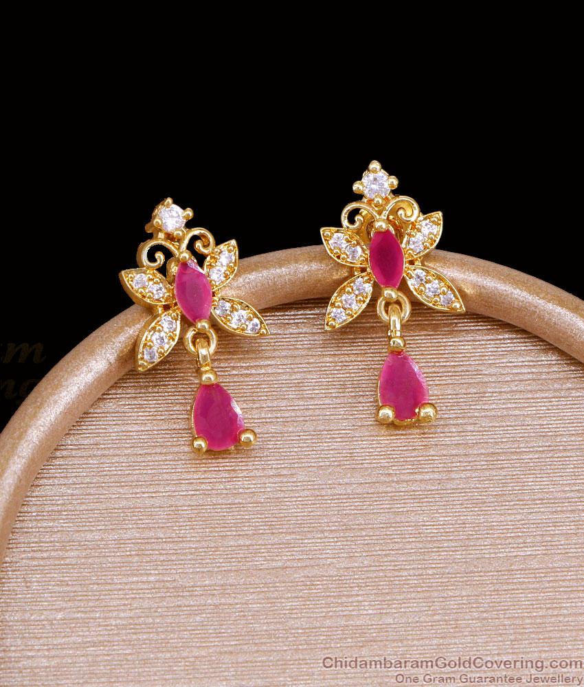 Trendy Ruby White Stone Angel Drop Earring Online ER5954 Trendy Ruby White Stone Angel Drop Earring Online ER5954