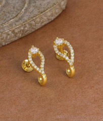 Full White Stone Screw Back J Shaped Earring Online ER5957 Full White Stone Screw Back J Shaped Earring Online ER5957