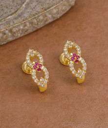 Daily Wear 1 Gram Gold J Shaped Stud Earring ER5959 Daily Wear 1 Gram Gold J Shaped Stud Earring ER5959