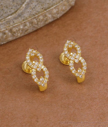 Ad White Stone Gold Imitation J Shaped Earring Online ER5960