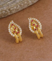 Elegant Screw Back Mango Stud Earring With Stones ER5961 Elegant Screw Back Mango Stud Earring With Stones ER5961