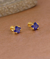 Regular Use Single Sapphire Stone Gold Stud Earring ER5962 Regular Use Single Sapphire Stone Gold Stud Earring ER5962