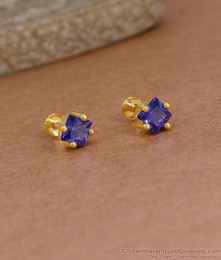 Regular Use Single Sapphire Stone Gold Stud Earring ER5962 Regular Use Single Sapphire Stone Gold Stud Earring ER5962