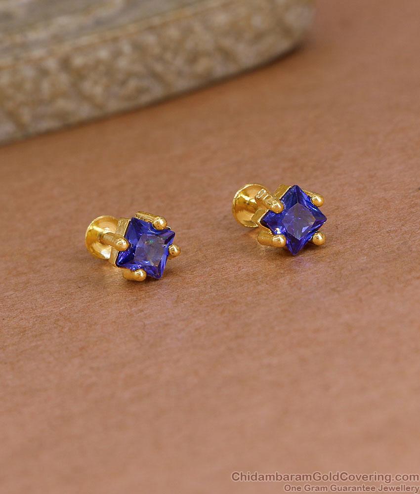Regular Use Single Sapphire Stone Gold Stud Earring ER5962