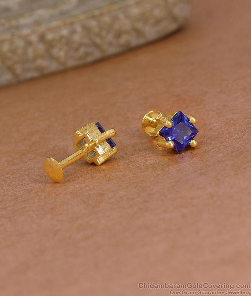 Regular Use Single Sapphire Stone Gold Stud Earring ER5962