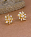 Glittering White Stone Floral Gold Imitation Stud For Women ER5963 Glittering White Stone Floral Gold Imitation Stud For Women ER5963