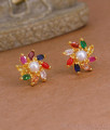Beautiful Navaratna Stone Floral Stud Earring Online ER5966 Beautiful Navaratna Stone Floral Stud Earring Online ER5966