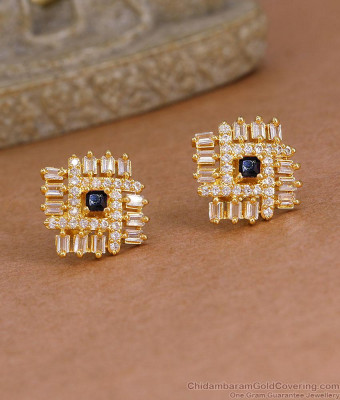 Elegant Black Stone Evil Eye Gold Stud Earring Online ER5968