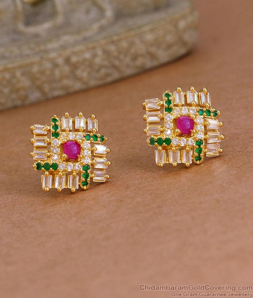 Stylish Multi Color Stone Gold Imitation Stud Earring ER5969 Stylish Multi Color Stone Gold Imitation Stud Earring ER5969