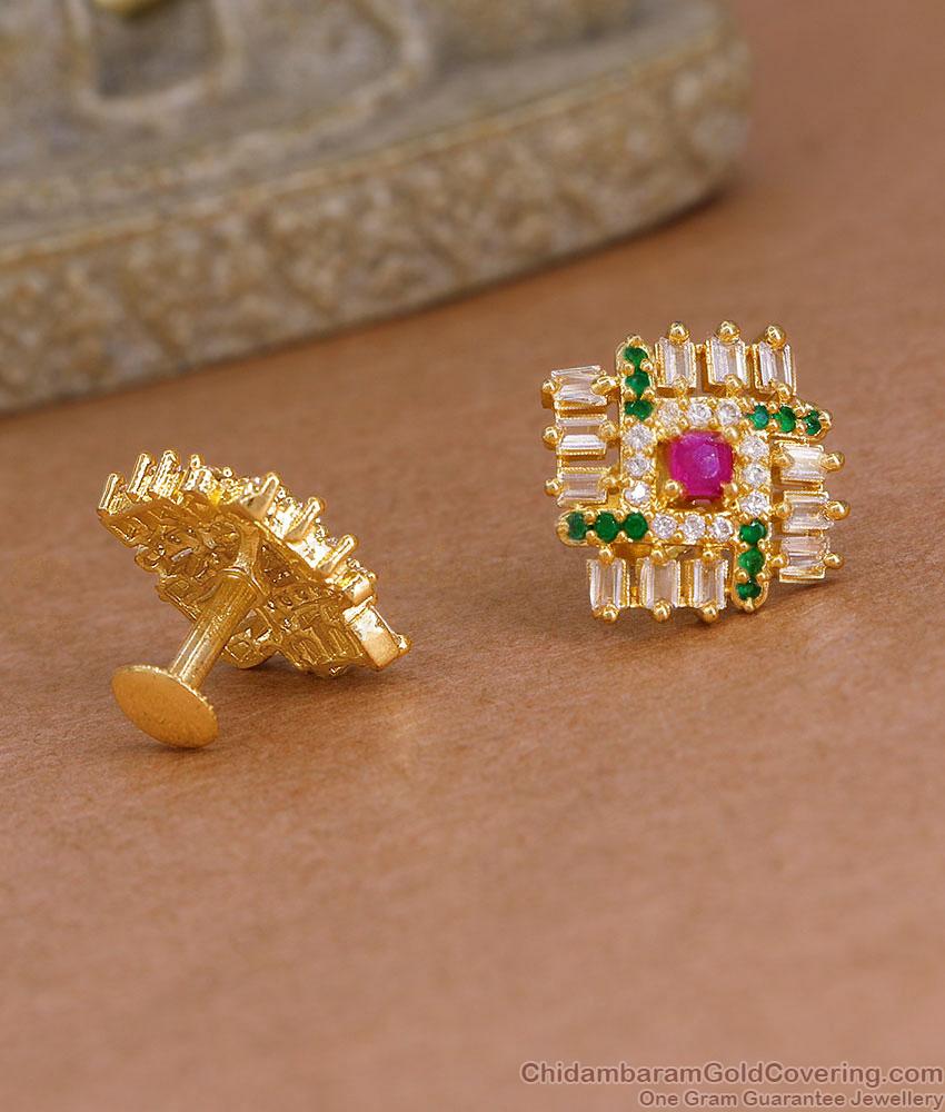 Stylish Multi Color Stone Gold Imitation Stud Earring ER5969 Stylish Multi Color Stone Gold Imitation Stud Earring ER5969