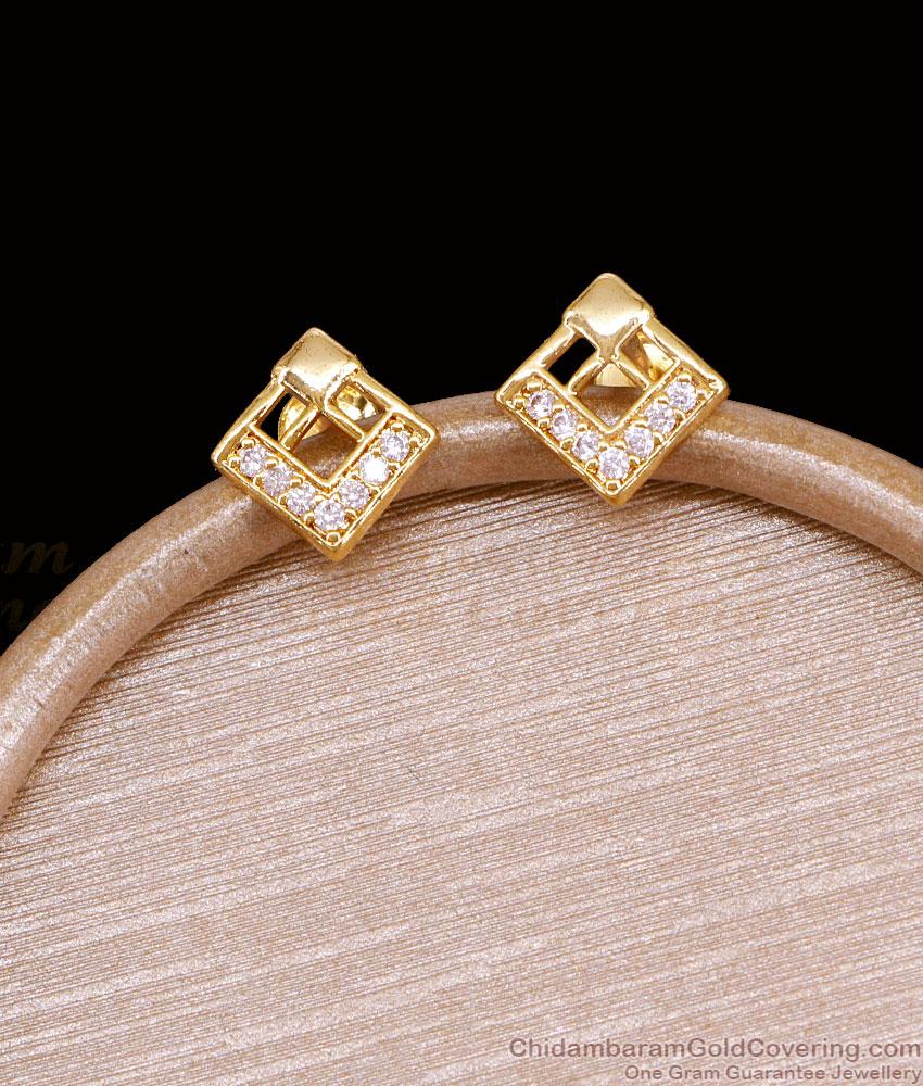 Daily Wear Small Gold Imitation Stone Stud Earring ER5971 Daily Wear Small Gold Imitation Stone Stud Earring ER5971