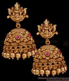 Heavy Antique Gold Finish Ruby Stone Jhumki Earring Online ER5991 Heavy Antique Gold Finish Ruby Stone Jhumki Earring Online ER5991