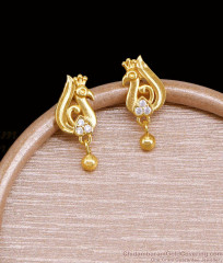 Trendy Full White Stone Peacock Studs 2 Gram Gold Earring ER5994 Trendy Full White Stone Peacock Studs 2 Gram Gold Earring ER5994