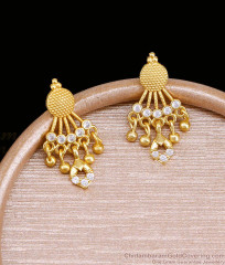 New Arrival Forming Gold White Stone Drop Earrings Online ER5997