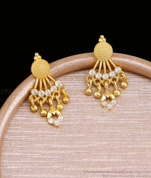 New Arrival Forming Gold White Stone Drop Earrings Online ER5997