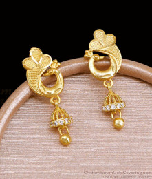 Gold Forming Peacock Mini Jhumka Dangler Earring For Women ER5998