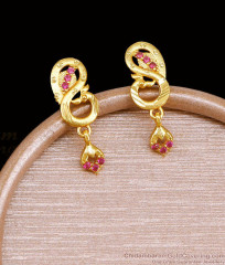 Lightweight Micro Gold Forming Peacock Swirl Drop Earrings ER5999 Lightweight Micro Gold Forming Peacock Swirl Drop Earrings ER5999