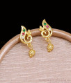 Ethnic Gold Finished Multi-Stone Peacock Tops Stud Earring ER6002