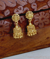 Small One Gram Gold Jhumka Daily Wear Earrings ER6003