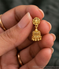 Small One Gram Gold Jhumka Daily Wear Earrings ER6003