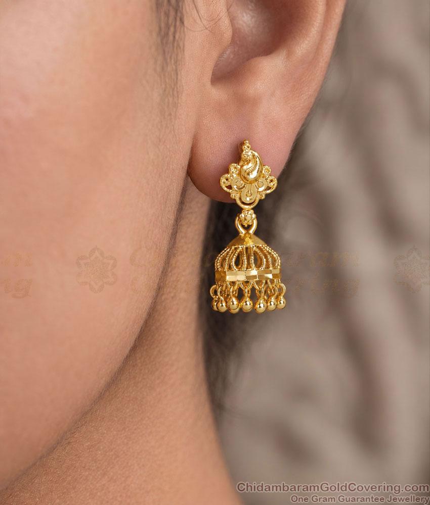 Peacock Design One Gram Gold Jhumka Earrings ER6004