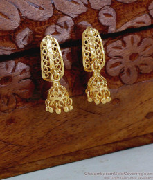 Mini Filigree Kerala Earring One Gram Gold Jhumka Daily Wear ER6005