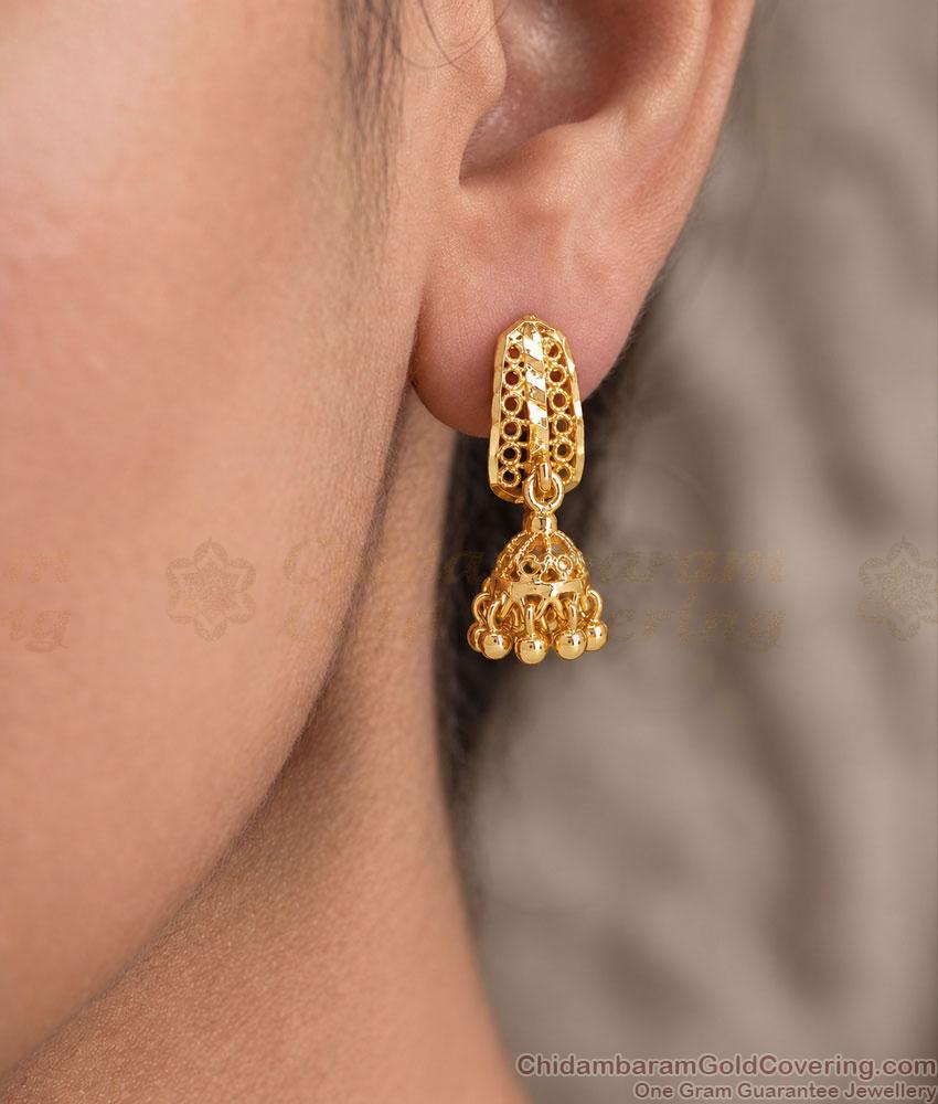 Mini Filigree Kerala Earring One Gram Gold Jhumka Daily Wear ER6005