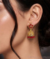 Lakshmi Design Red Coral One Gram Gold Jhumka ER6006