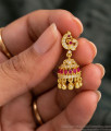 AD Stone Peacock Ruby One Gram Gold Jhumka Earrings ER6007 AD Stone Peacock Ruby One Gram Gold Jhumka Earrings ER6007