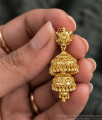 3 Layer Adukku Jhumka One Gram Gold Bridal Earrings ER6008