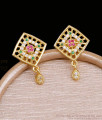 Multi Stone Square Lattice One Gram Gold Drop Earrings ER6011 Multi Stone Square Lattice One Gram Gold Drop Earrings ER6011