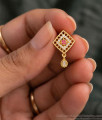 Ruby White Stone Square Lattice One Gram Gold Drop Earrings ER6012 Ruby White Stone Square Lattice One Gram Gold Drop Earrings ER6012