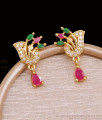 Peacock Design Multi Stone One Gram Gold Drop Earrings ER6013 Peacock Design Multi Stone One Gram Gold Drop Earrings ER6013