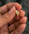 Ruby White Stone Peacock One Gram Gold Drop Earrings ER6014 Ruby White Stone Peacock One Gram Gold Drop Earrings ER6014