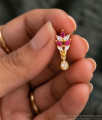 Ruby White Stone Leaf Design One Gram Gold Drop Earrings ER6015 Ruby White Stone Leaf Design One Gram Gold Drop Earrings ER6015