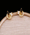 Small Black White Stone One Gram Gold Stud Earrings ER6018 Small Black White Stone One Gram Gold Stud Earrings ER6018