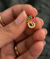 Peacock Ruby Green Stone One Gram Gold Stud Earrings ER6022 Peacock Ruby Green Stone One Gram Gold Stud Earrings ER6022