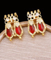 Kerala Twin Red Palakka One Gram Gold Stud Nagapadam Earrings ER6029 Kerala Twin Red Palakka One Gram Gold Stud Nagapadam Earrings ER6029