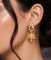 Peacock White Stone One Gram Gold Jhumka Earrings ER6035