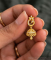 Peacock White Stone One Gram Gold Jhumka Earrings ER6035