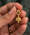 Peacock Ruby White Stone One Gram Gold Jhumka Earrings ER6036