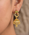 Peacock Multi Stone One Gram Gold Jhumka Earrings ER6037 Peacock Multi Stone One Gram Gold Jhumka Earrings ER6037