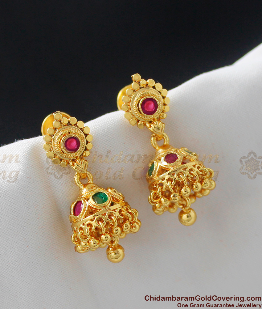 Gold Inspired Stone Jhumka | 1 gram collections ER960