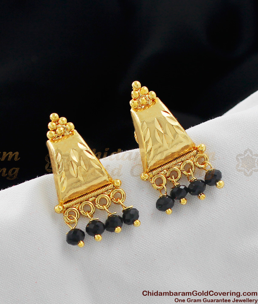 Gold Plated Black Crystal Beads Stud for Daily Use ER967 Gold Plated Black Crystal Beads Stud for Daily Use ER967