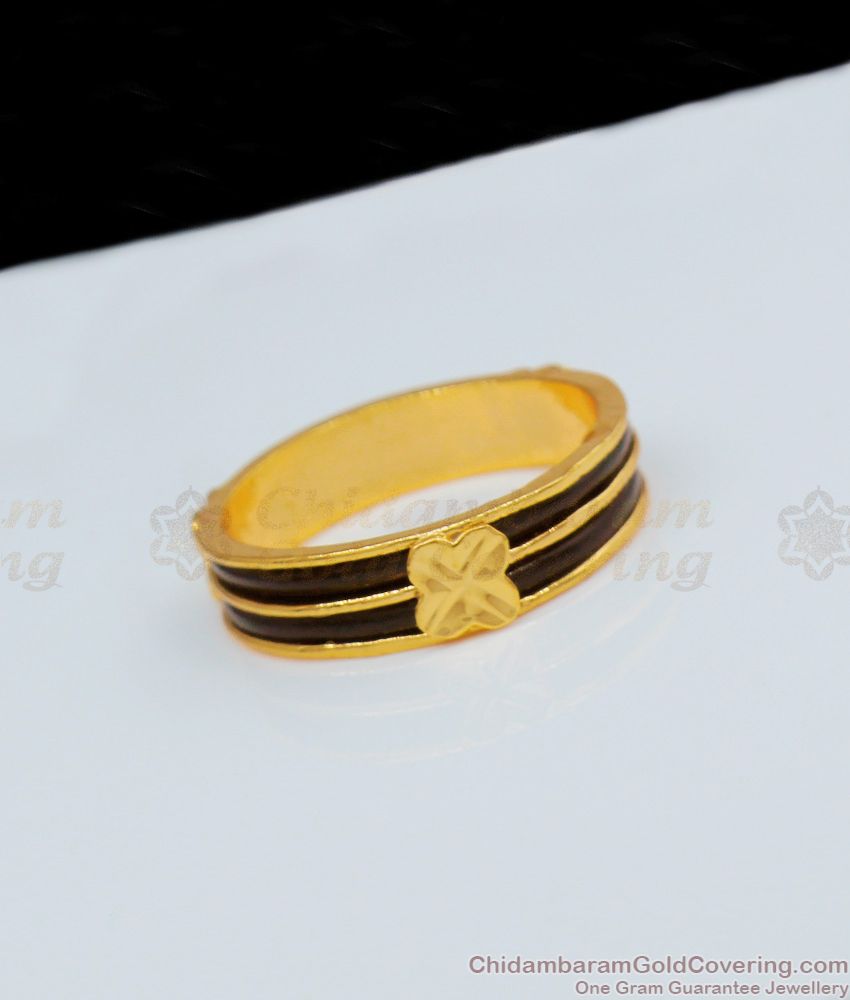 Original Gold Plated Black Stripe Impon Ring For Men Shop Online FR1012