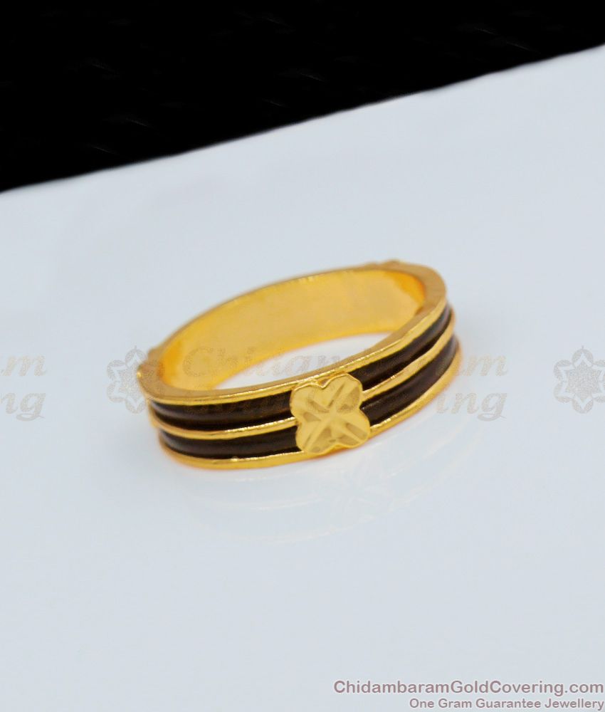 Original Gold Plated Black Stripe Impon Ring For Men Shop Online FR1012 Original Gold Plated Black Stripe Impon Ring For Men Shop Online FR1012