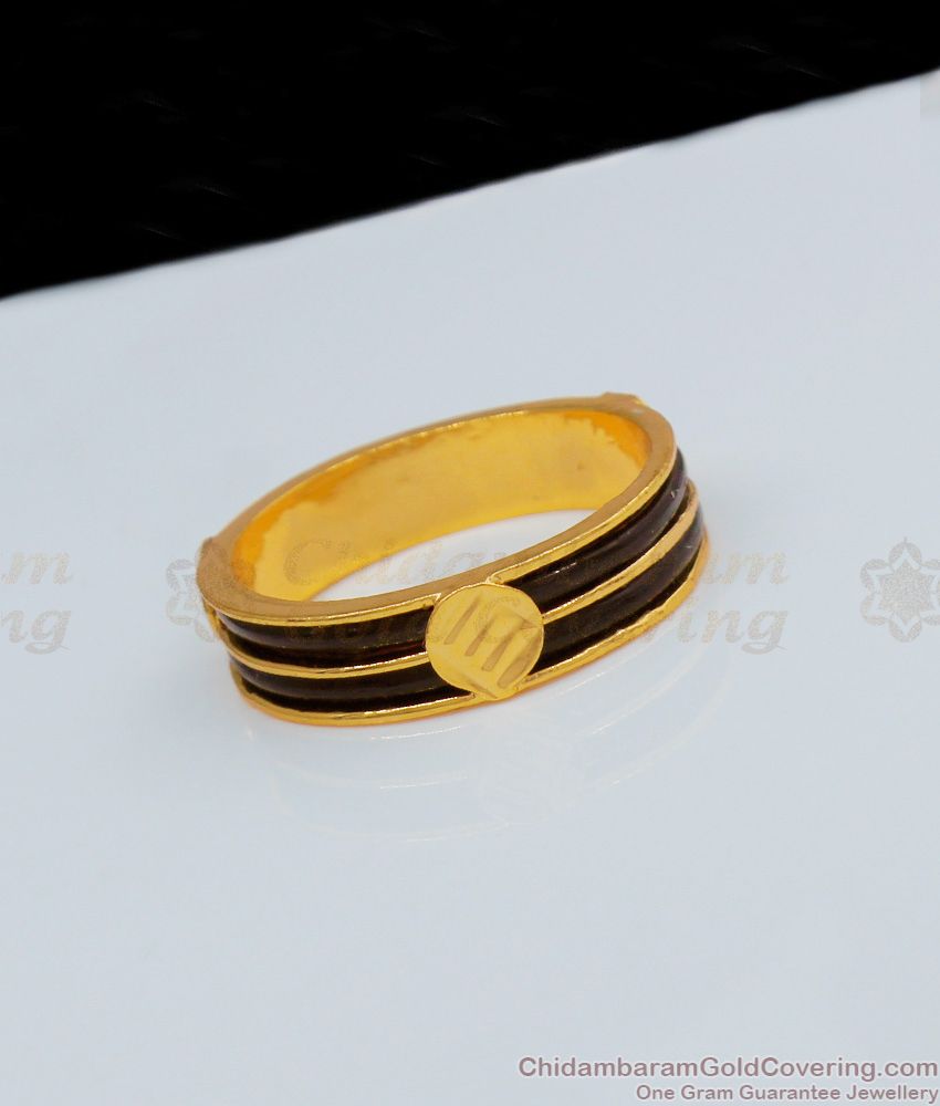Black Stripe Original Impon Gold Ring For Men Shop Online FR1018