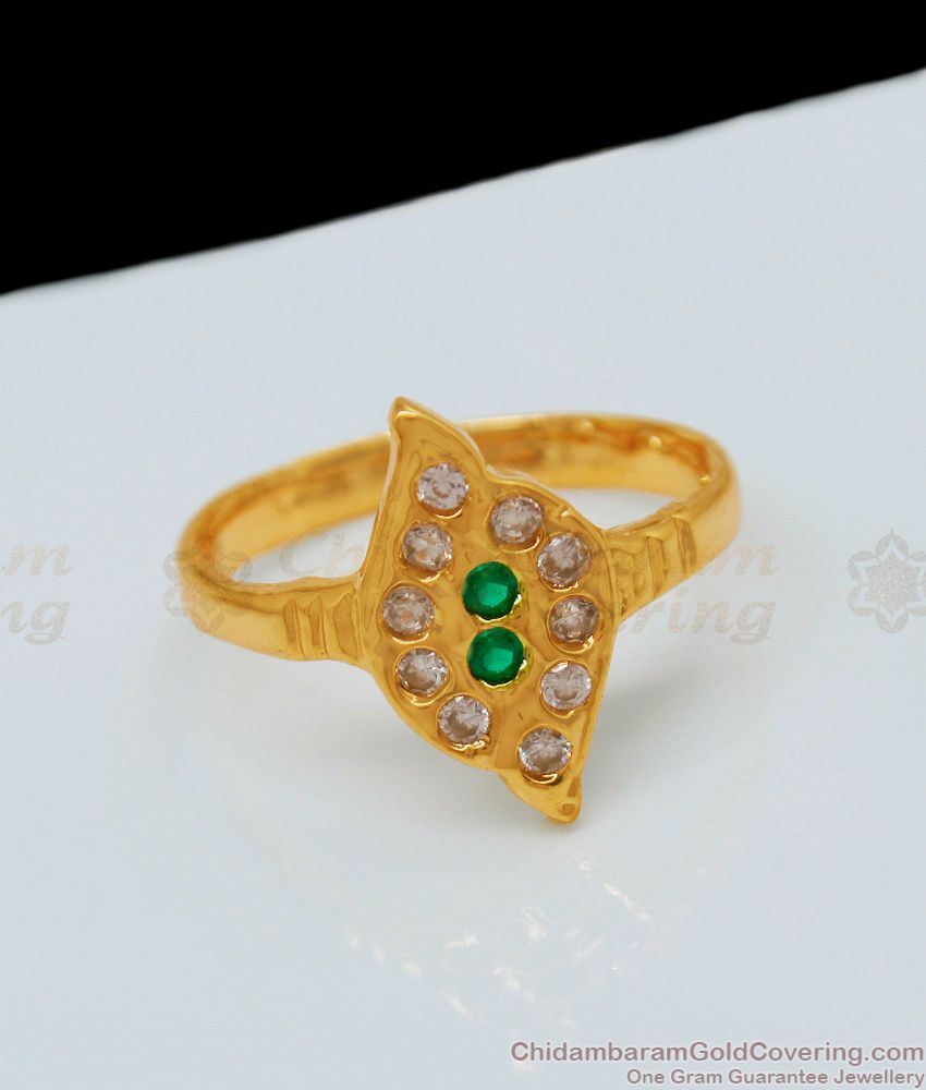 Emerald Original Impon Finger Rings Gati Stone Imitation Jewelry FR1048