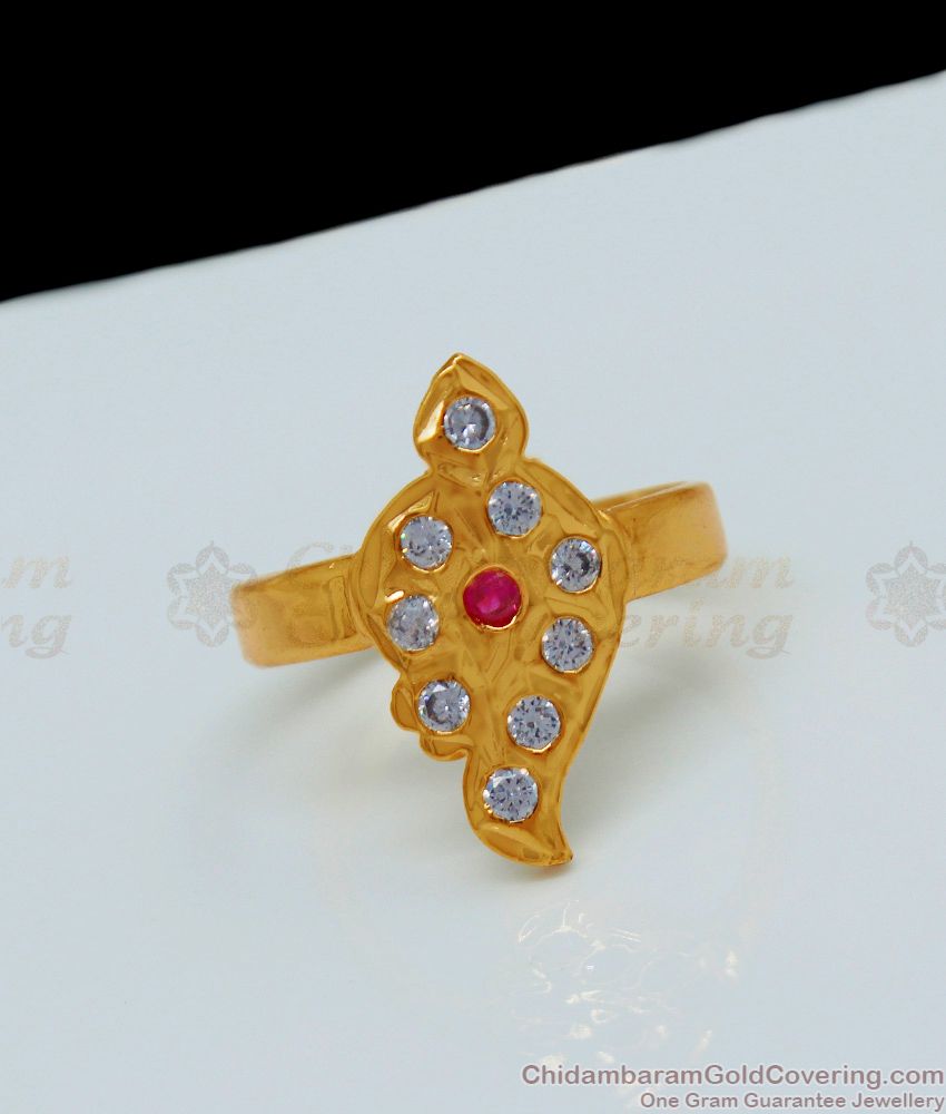 Impon Sangu Design Finger Rings Gati Stone Imitation Jewelry FR1052