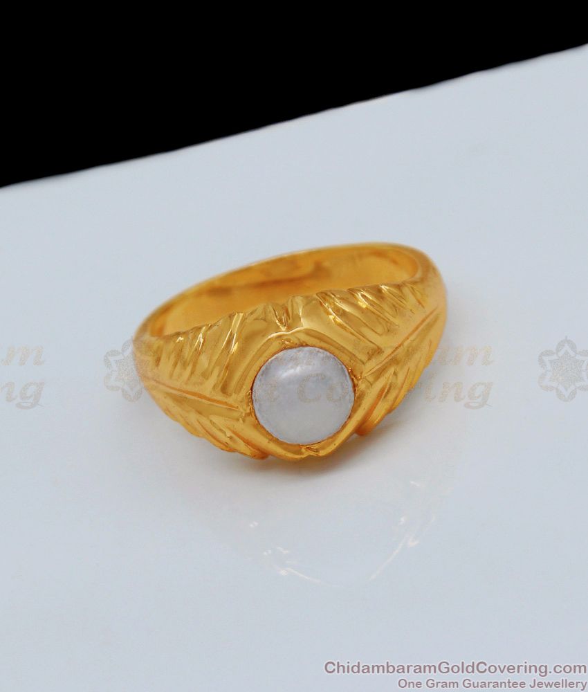 White Moti Ring Original Impon Men Rings For Daily Wear Buy Online FR1061